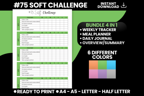 Download 75 Soft Challenge Tracker Bundle - Tracker Collection