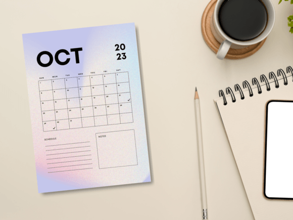 Download Gradient Minimal October 2023 Planner - 2023 Collection