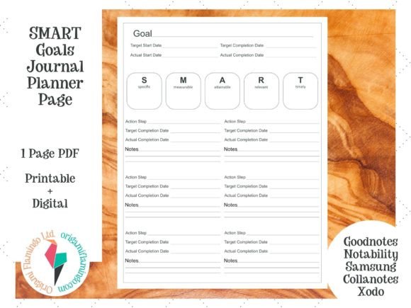 Download SMART Goals Sheet Print Digital - Premium Bundle