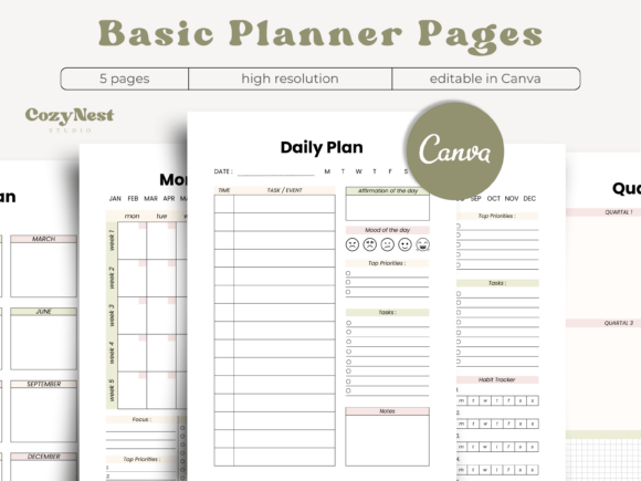 Download Canva Planner Template Bundle Printable - Printable Collection