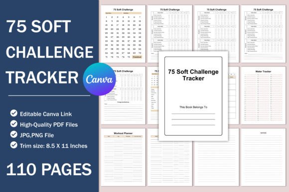 Download 75 Soft Challenge Tracker for Canva - Tracker Collection