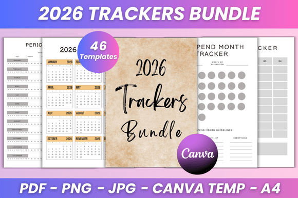 Download 2026 Trackers Bundle Kdp Interior - Tracker Collection