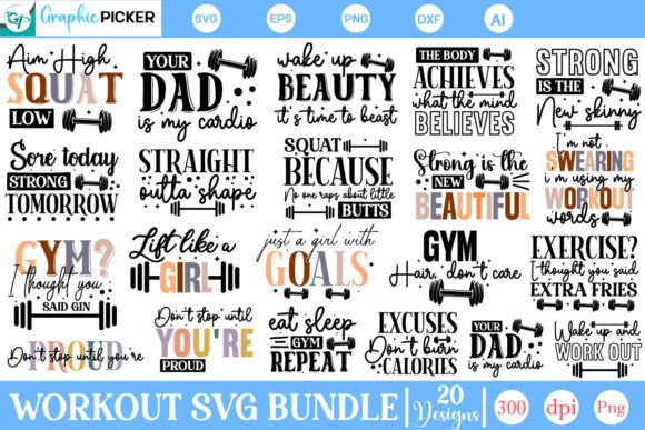 Download Workout SVG Bundle | Fitness SVG Bundle - Fitness Collection