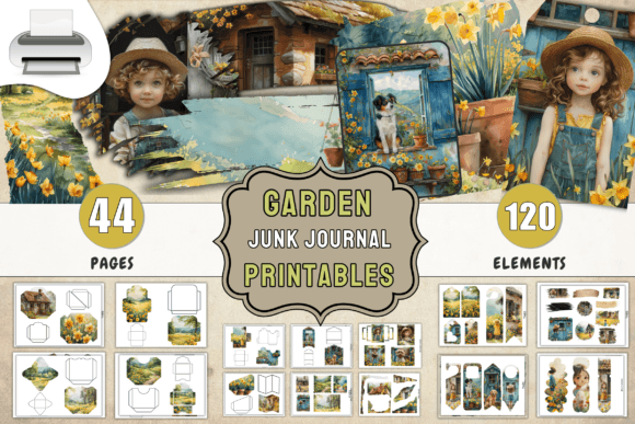 Download Garden Junk Journal Printables Supplies - Printable Collection