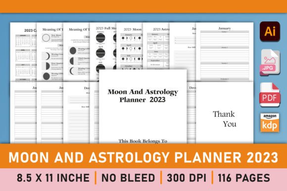Download Editable Moon and Astrology Planner 2023 - 2023 Collection