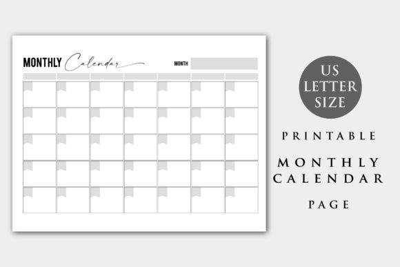 Download Printable Letter Size Monthly Calendar - Printable Collection