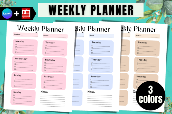 Download Weekly Planner Printable Canva Templates - Printable Collection