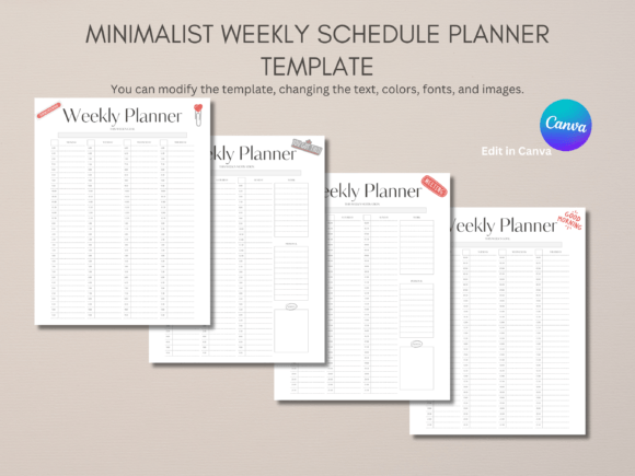Download Minimalist Weekly Schedule Planner - Weekly schedule Collection